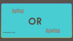 Aging or Ageing