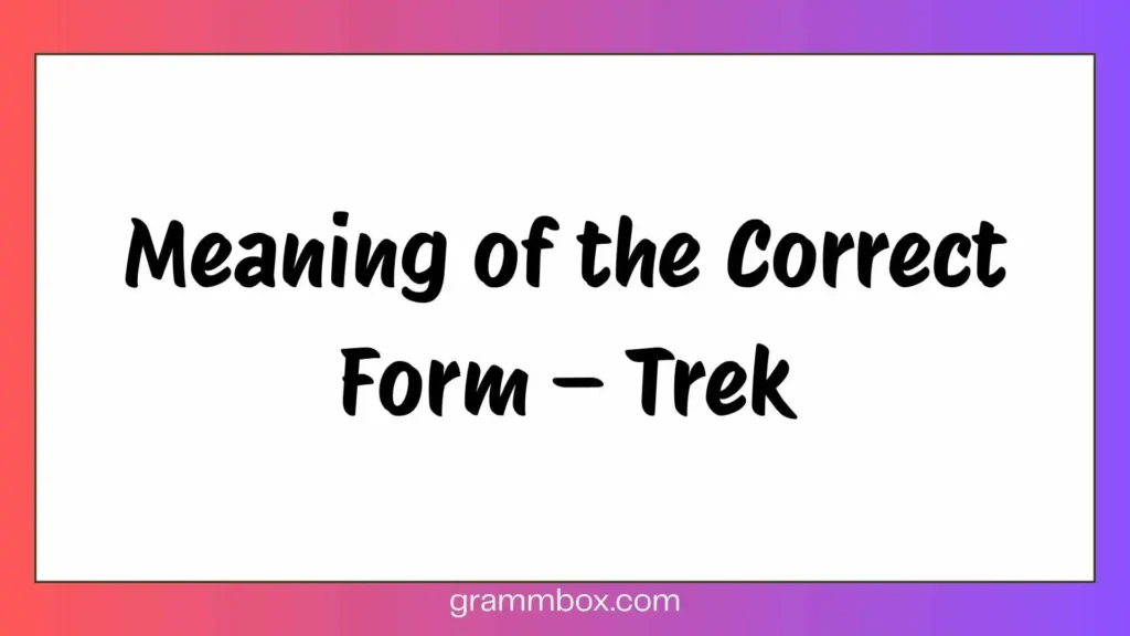 Meaning of the Correct Form – Trek
